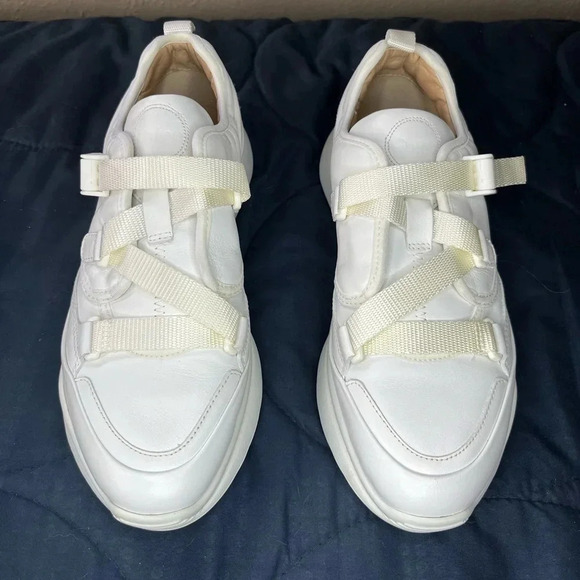 Chloé Sonnie Low-Top Leather Sneakers White Size 8 Designer Chunky Sneaker Style - Picture 4 of 16